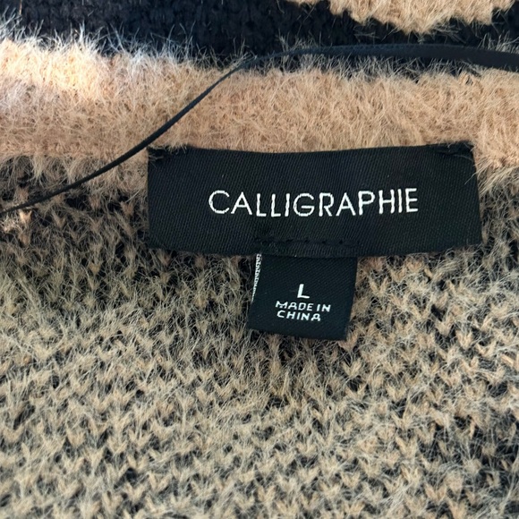 Anthropologie Calligraphie Tiger Stripe Long Cardigan Sz Lg - Picture 5 of 7